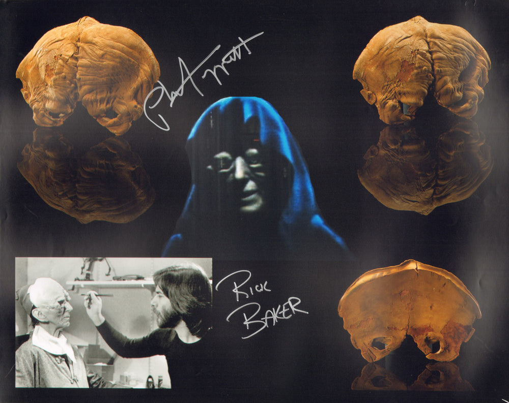 Phil Tippett ILM Visual Effects Artist & Rick Baker Rick Baker Make-Up Artist of Alien Masks from Star Wars Signed 16x20 Photo