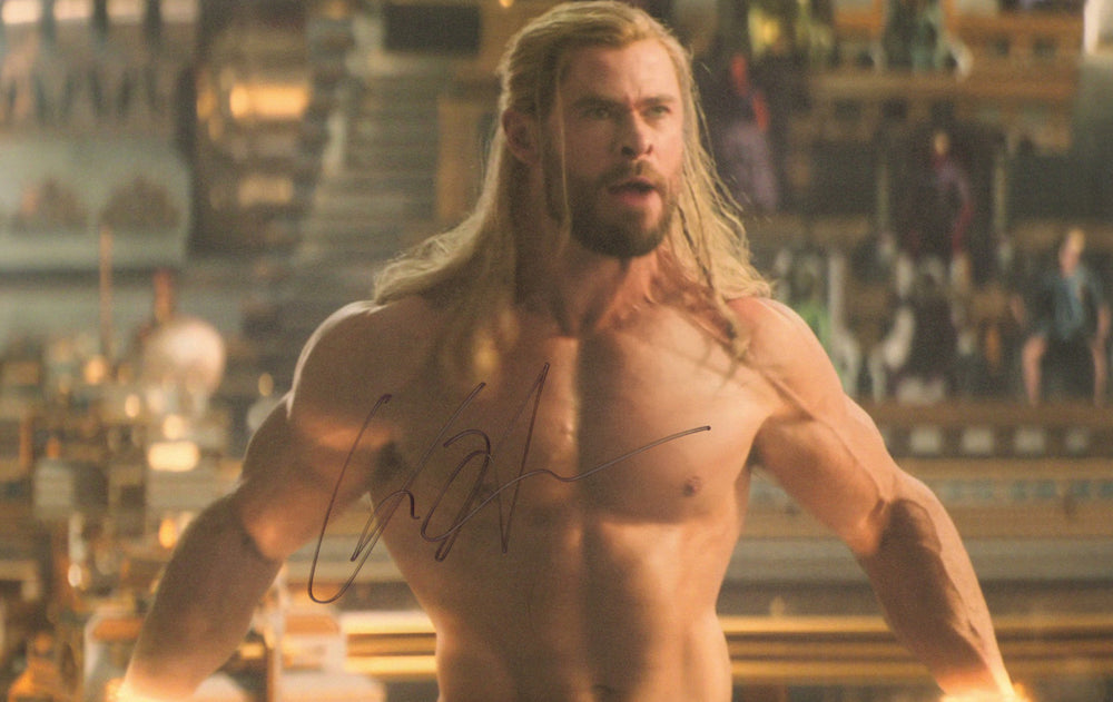 Chris Hemsworth as Thor in Thor: Love & Thunder Signed 11x17 Photo