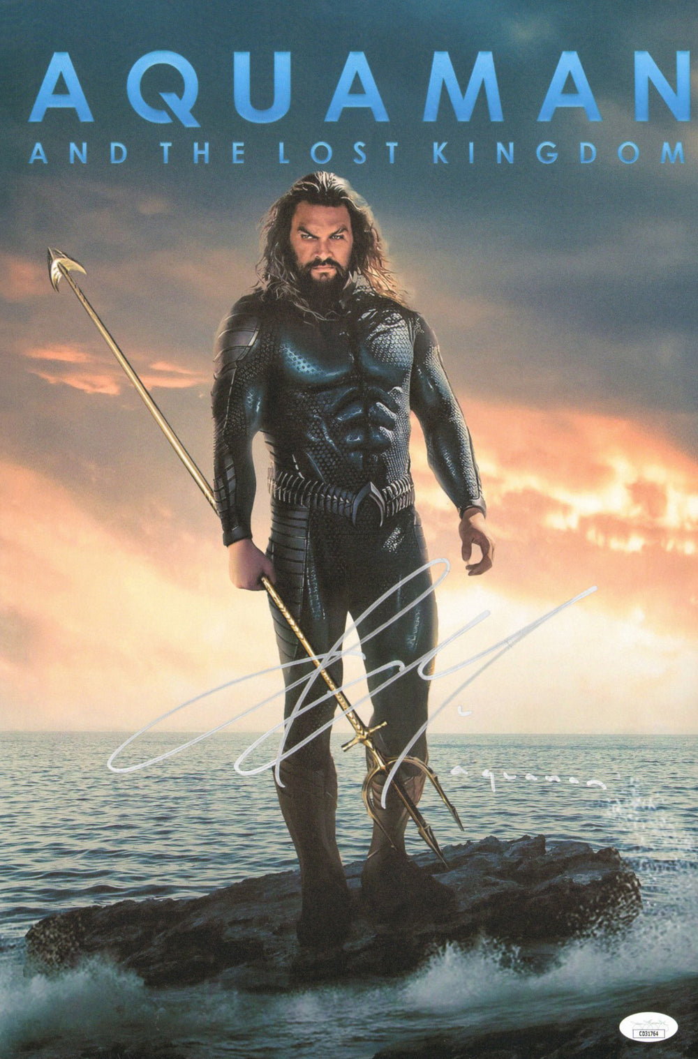 Jason Momoa as Aquaman in Aquaman & the Lost Kingdom (JSA) Signed 11x17 Mini Poster