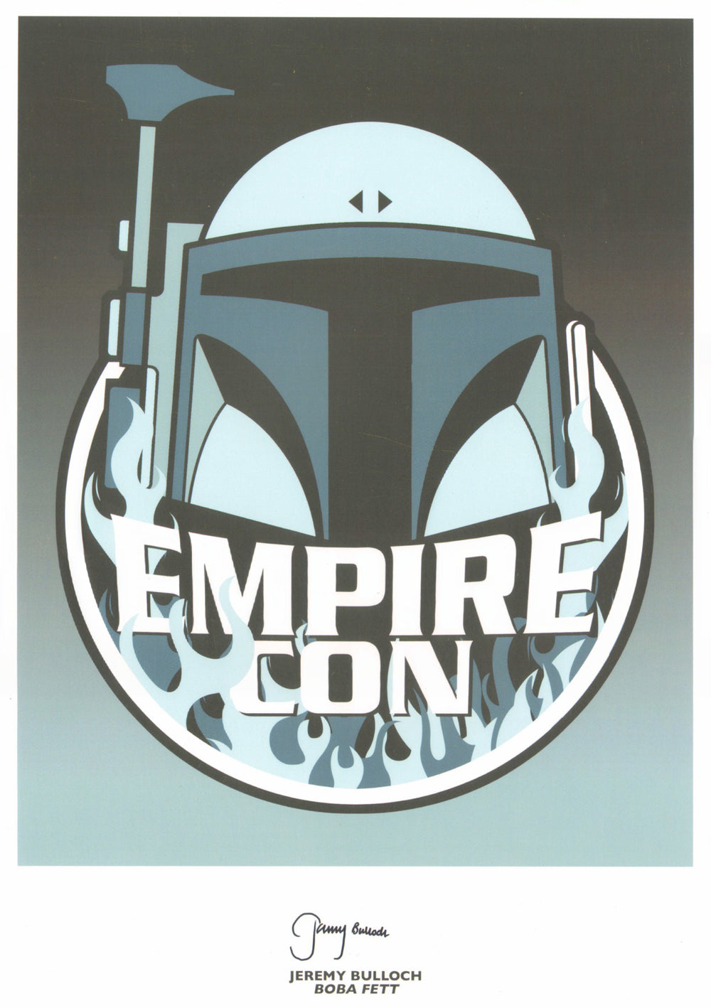 Jeremy Bulloch as Boba Fett in Star Wars: The Empire Strikes Back Signed 11.5x16.5 Empire Con Print