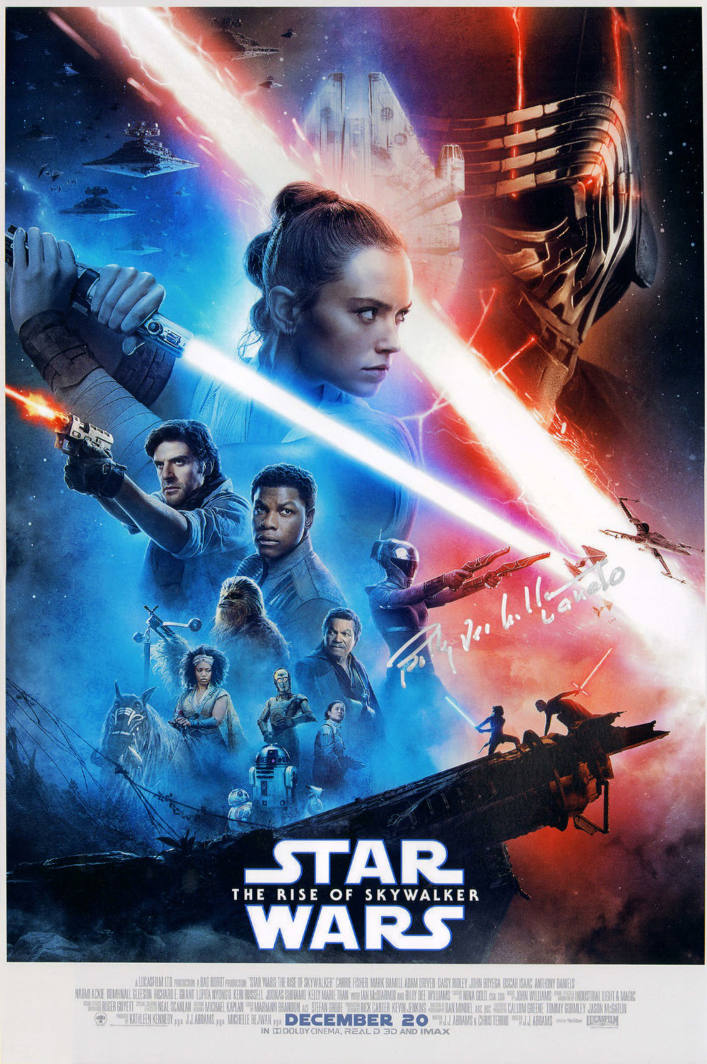 Billy Dee Williams as Lando Calrissian in Star Wars: The Rise of Skywalker (Beckett) Signed 12x18 Mini Poster