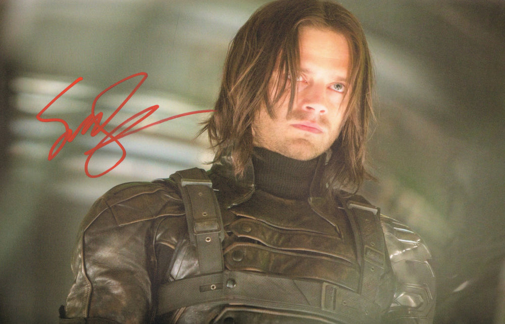 Sebastian Stan as Winter Soldier in Captain America: The Winter Soldier Signed 11x17 Photo