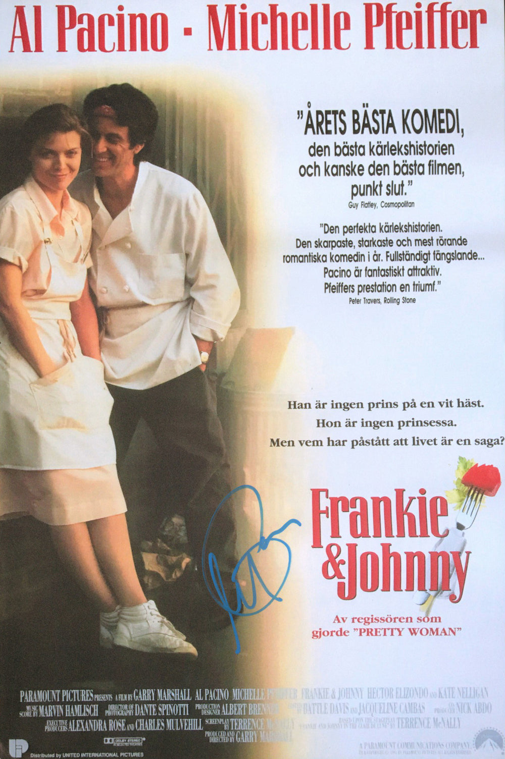 Al Pacino as Johnny in Frankie & Johnny Signed 12x18 Mini Poster