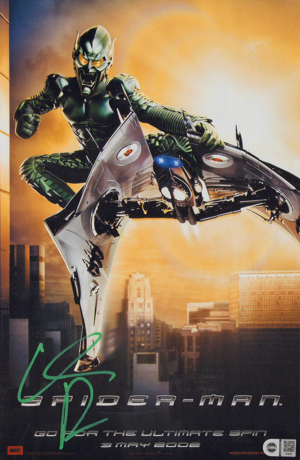 Willem Dafoe as The Green Goblin in Spider-Man (SWAU) Signed 11x17 Mini Poster