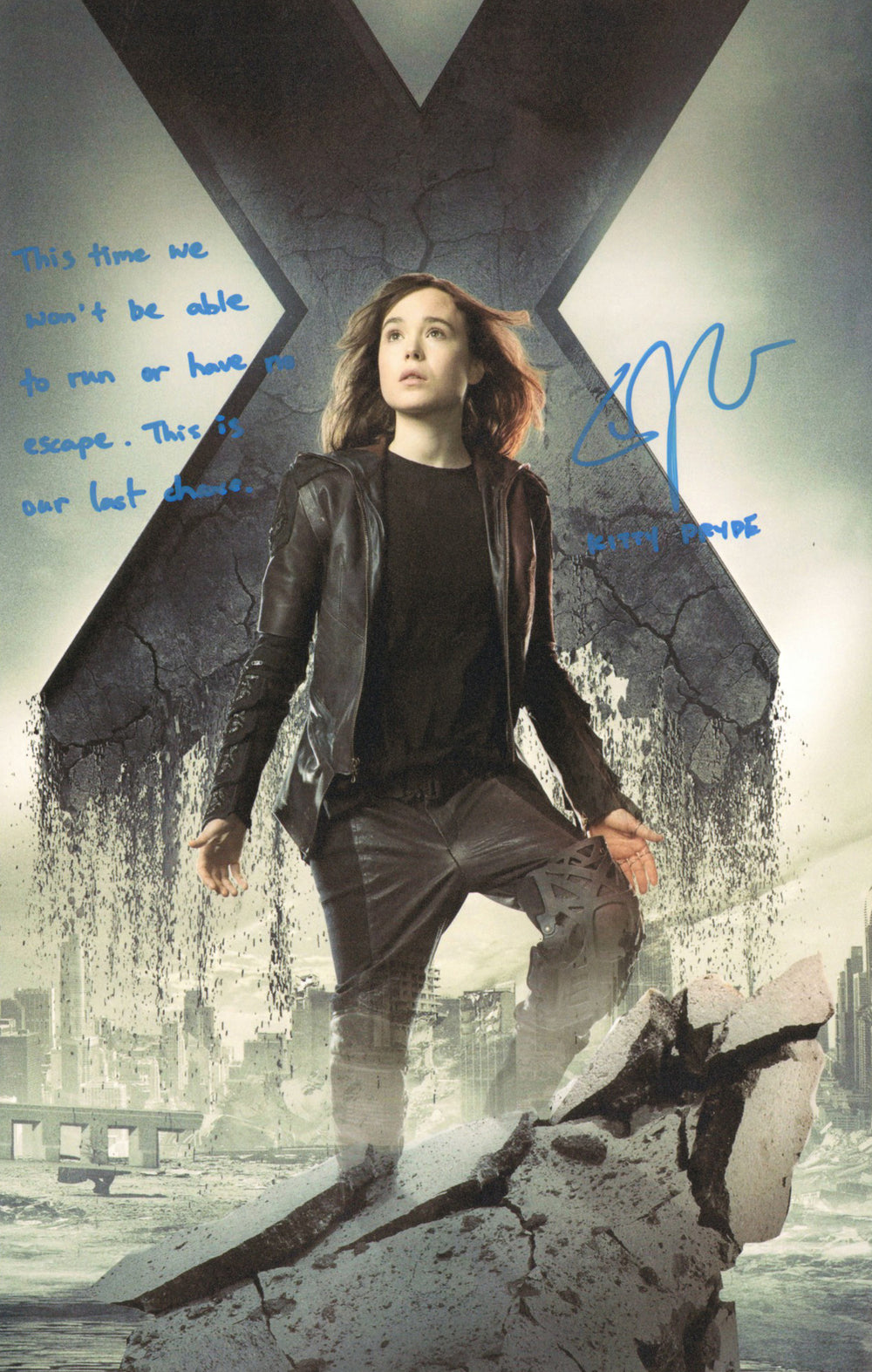 Elliot Page as Kitty Pryde in X-Men: Days of Future Past Signed 11x17 Photo with Character Name & Quote