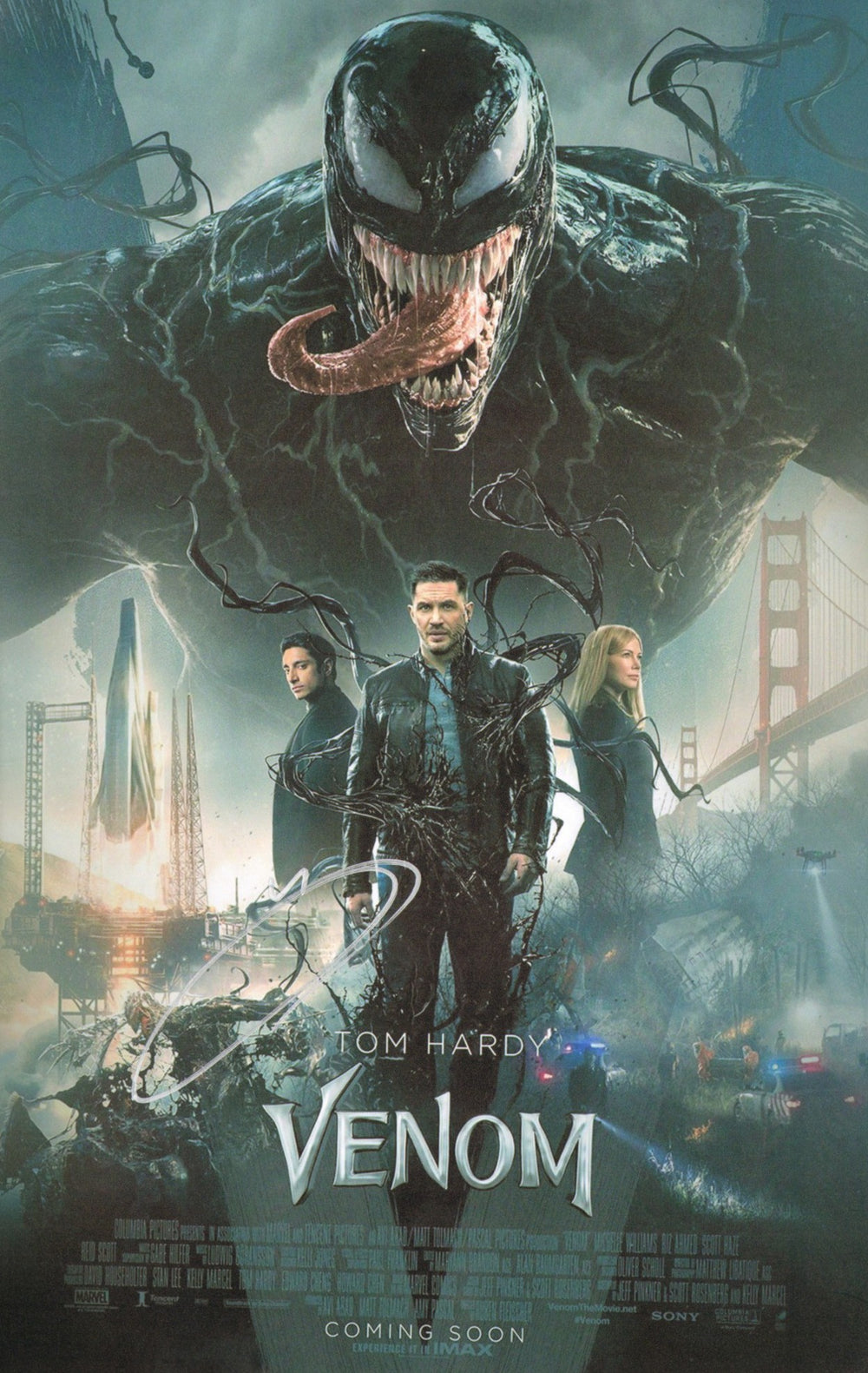 Tom Hardy as Eddie Brock / Venom in Venom Signed 11x17 Mini Poster