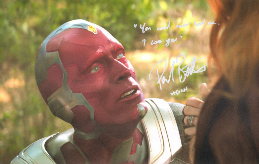 Paul Bettany as Vision in Avengers: Infinity War Signed 11x17 Photo with Character Name & Quote