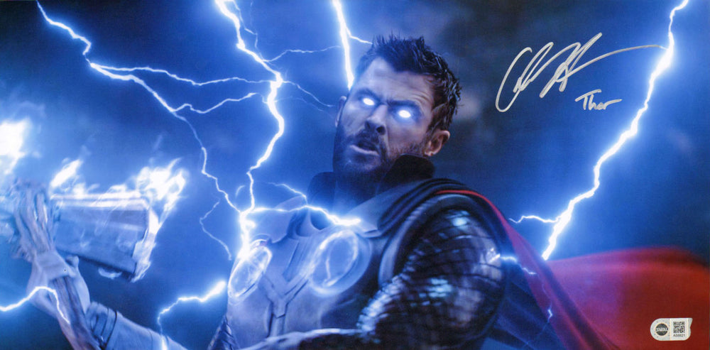 Chris Hemsworth as Thor in Thor: Ragnarok (SWAU) Signed 10x20 Photo with Character Name