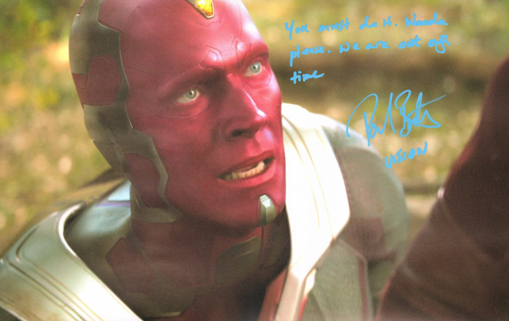 Paul Bettany as Vision in Avengers: Infinity War Signed 11x17 Photo with Character Name & Quote