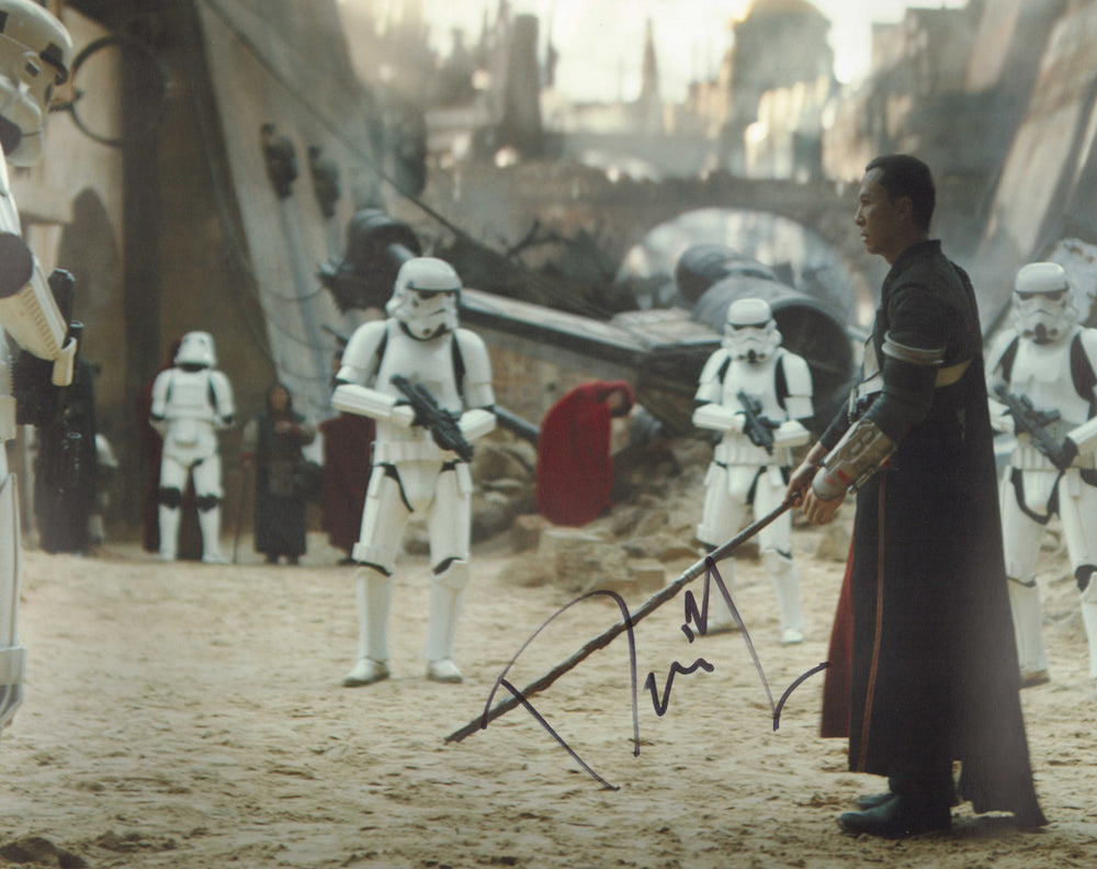 Donnie Yen as Chirrut Îmwe in Rogue One: A Star Wars Story Signed 16x20 Photo