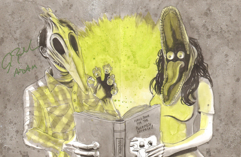 Alec Baldwin as Adam Maitland in Tim Burton's Beetlejuice (SWAU) Signed 12x18 Original Art by Jason Flowers