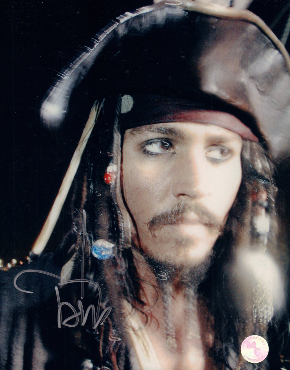 Johnny Depp as Captain Jack Sparrow in Pirates of the Caribbean Signed 8x10 Photo
