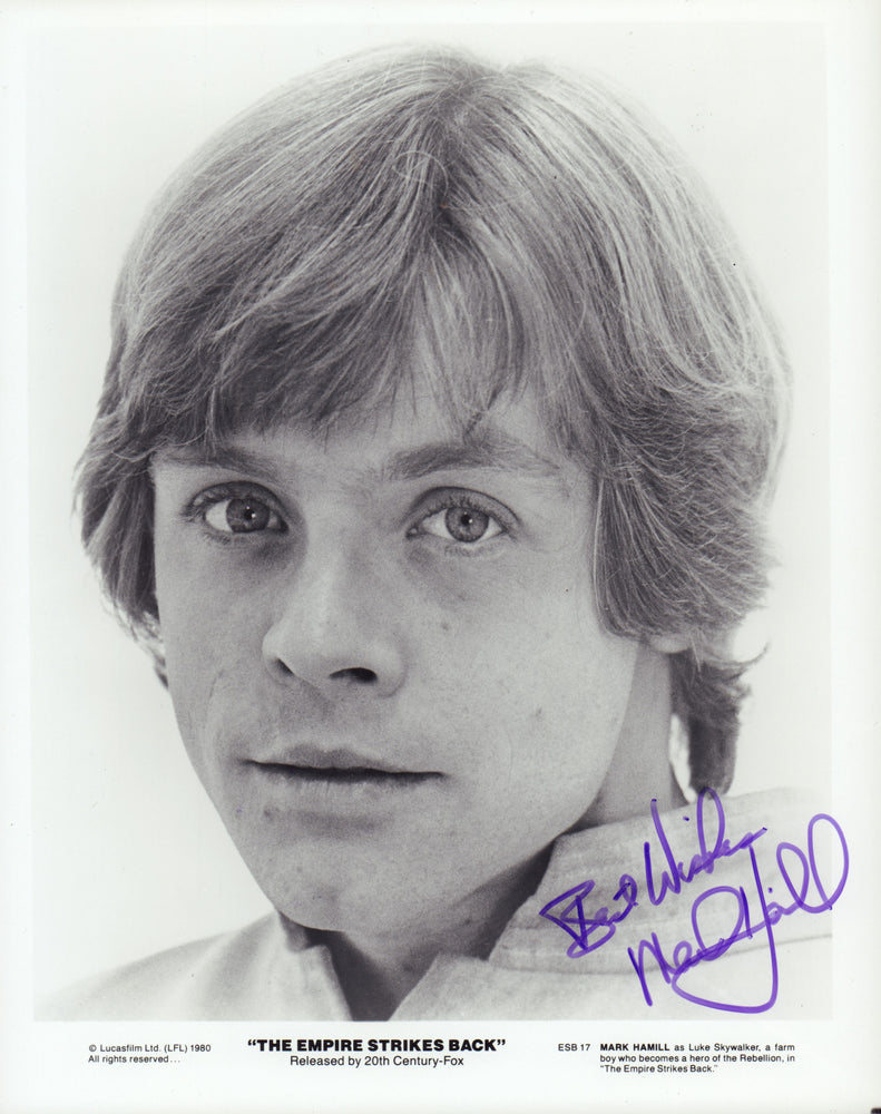 
                  
                    Mark Hamill as Luke Skywalker in Star Wars: The Empire Strikes Back Signed 8x10 Vintage Press Photo
                  
                