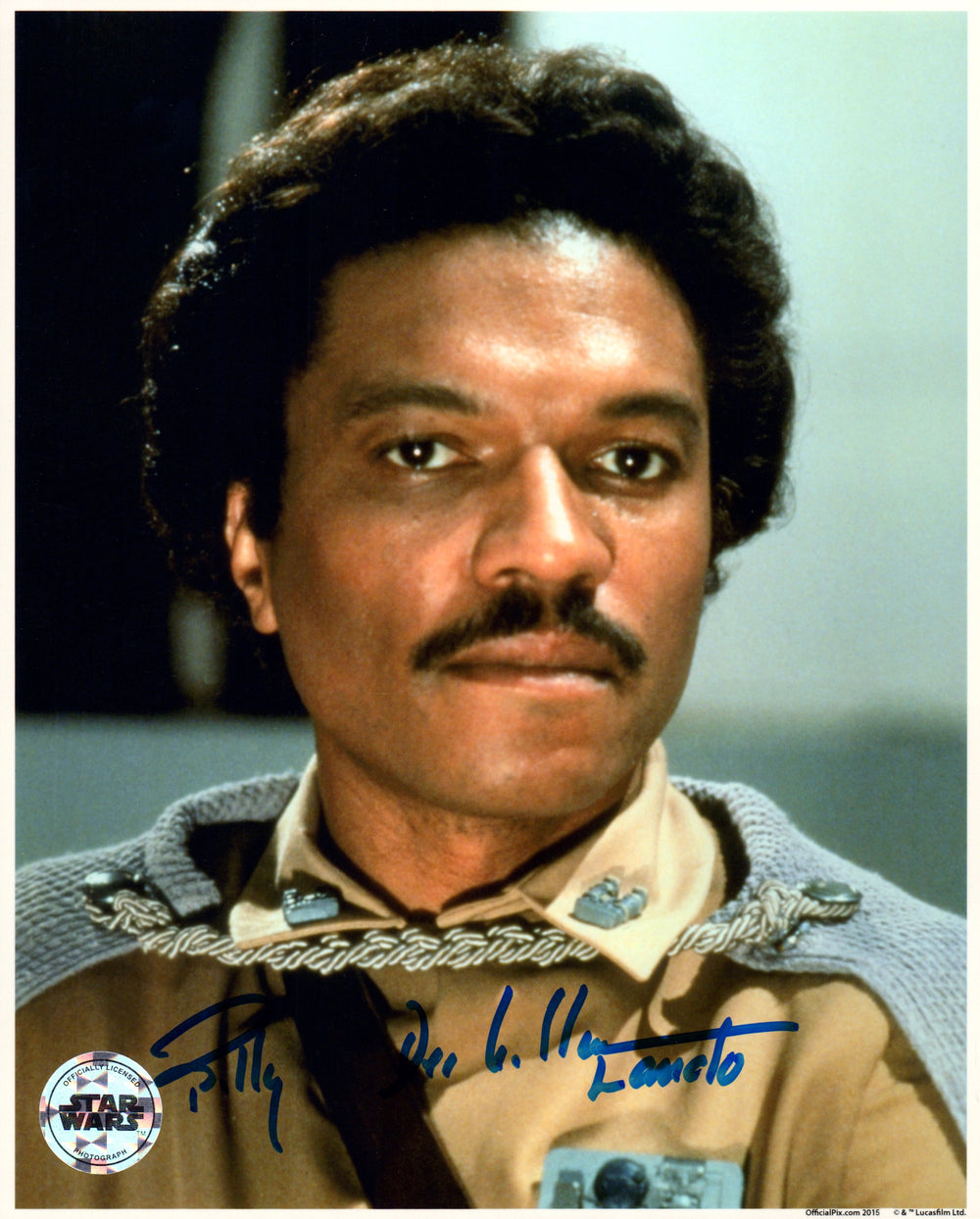 Billy Dee Williams as Lando in Star Wars: Return of the Jedi (Official Pix) Signed 8x10 Metallic Photo with Character Name