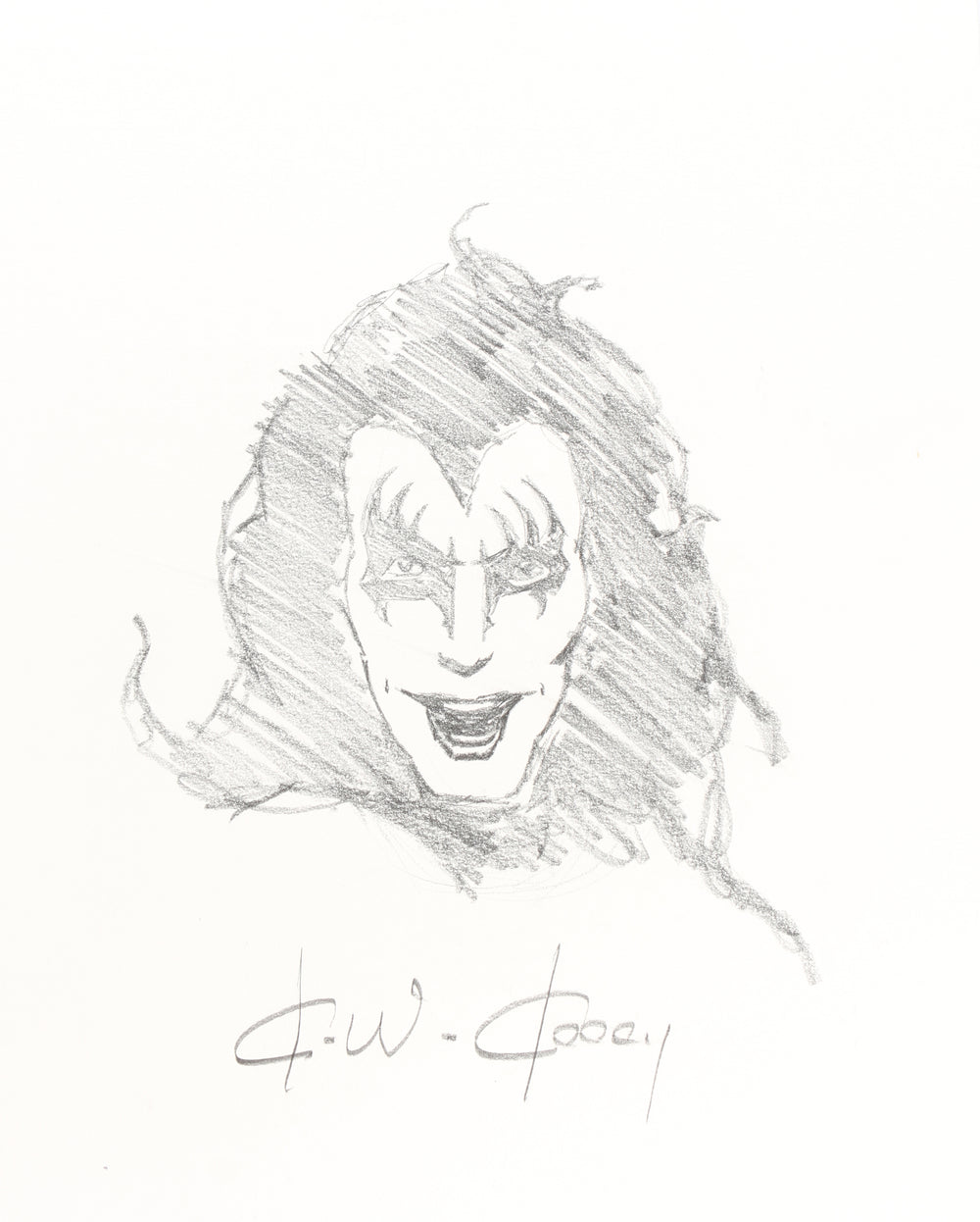 Gene Simmons from Kiss 11x14 Original Pencil Artwork by Destroyer Album Cover Artist: Ken Kelly