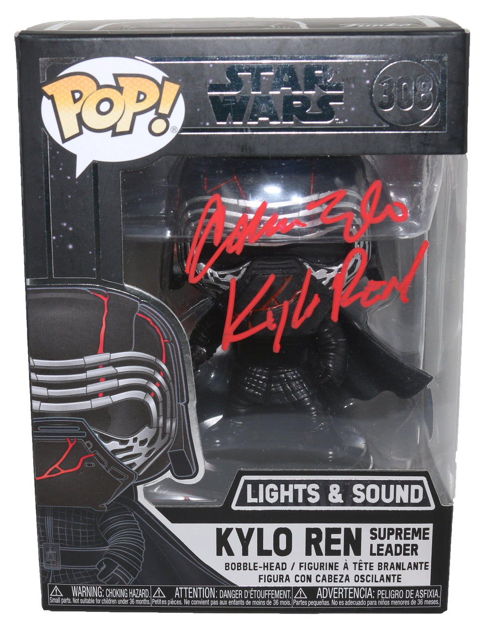 Adam Driver Star Wars: The Rise of Skywalker Signed POP! Funko with Kylo Ren Character Name