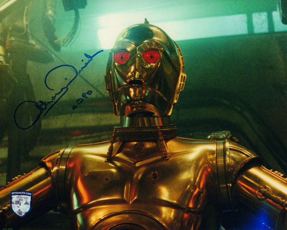 Anthony Daniels as C-3PO in Star Wars: The Rise of Skywalker (Official Pix) Signed 8x10 Photo