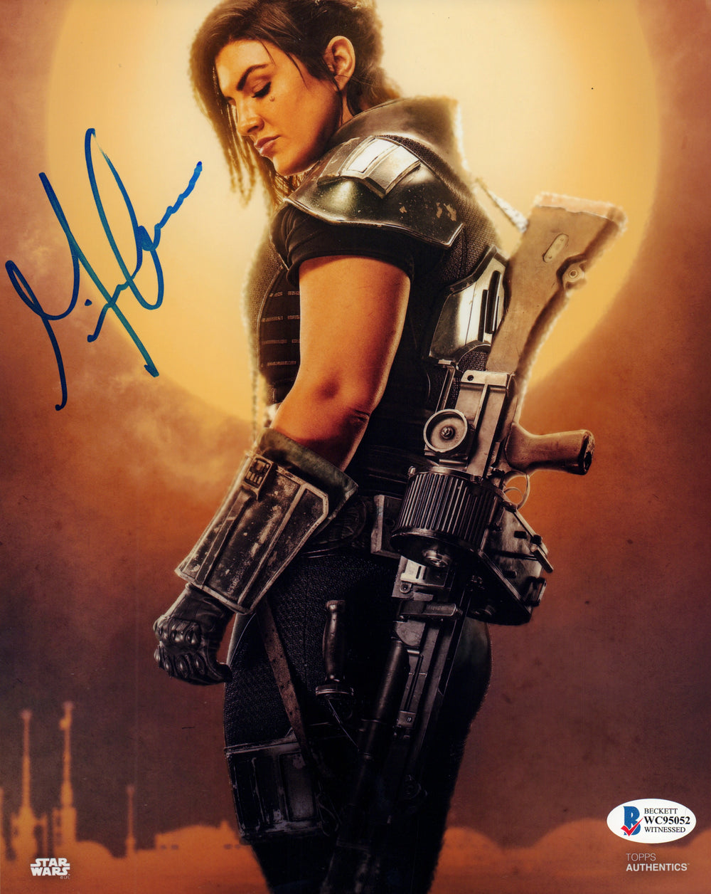 Gina Carano as Cara Dune in Star Wars The Mandalorian (BAS Beckett Witnessed) Signed 8x10 Photo