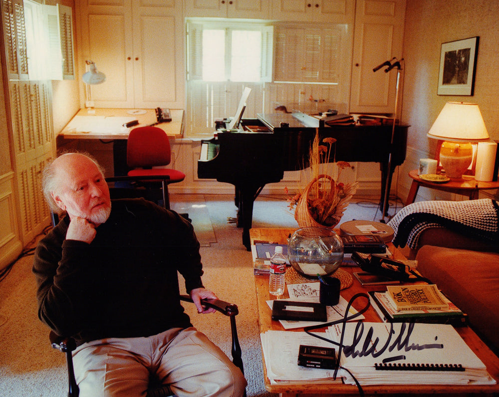 John Williams in His Home Studio - Composer of Star Wars, Indiana Jones, Superman, Harry Potter, Jurassic Park, Jaws, & More Signed 8x10 Photo