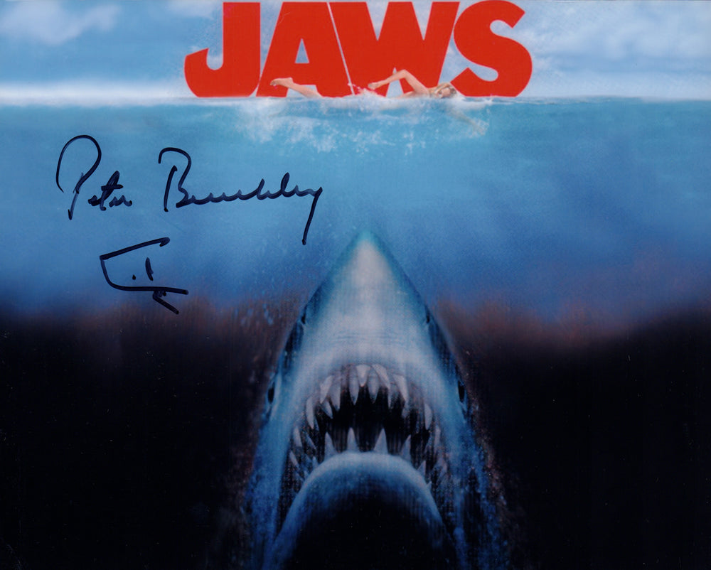 Peter Benchley Jaws Signed with Shark Sketch 8x10 Photo
