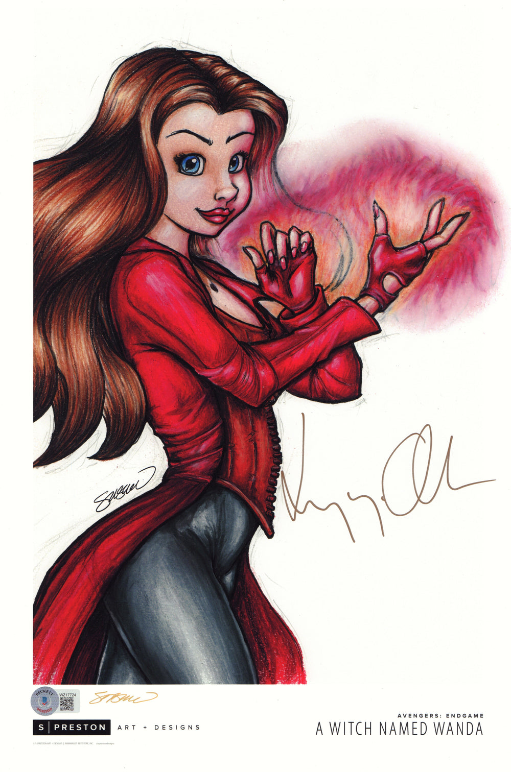 Elizabeth Olsen as A Witch Called Wanda Avengers Endgame Signed 11x17 Print by S. Preston