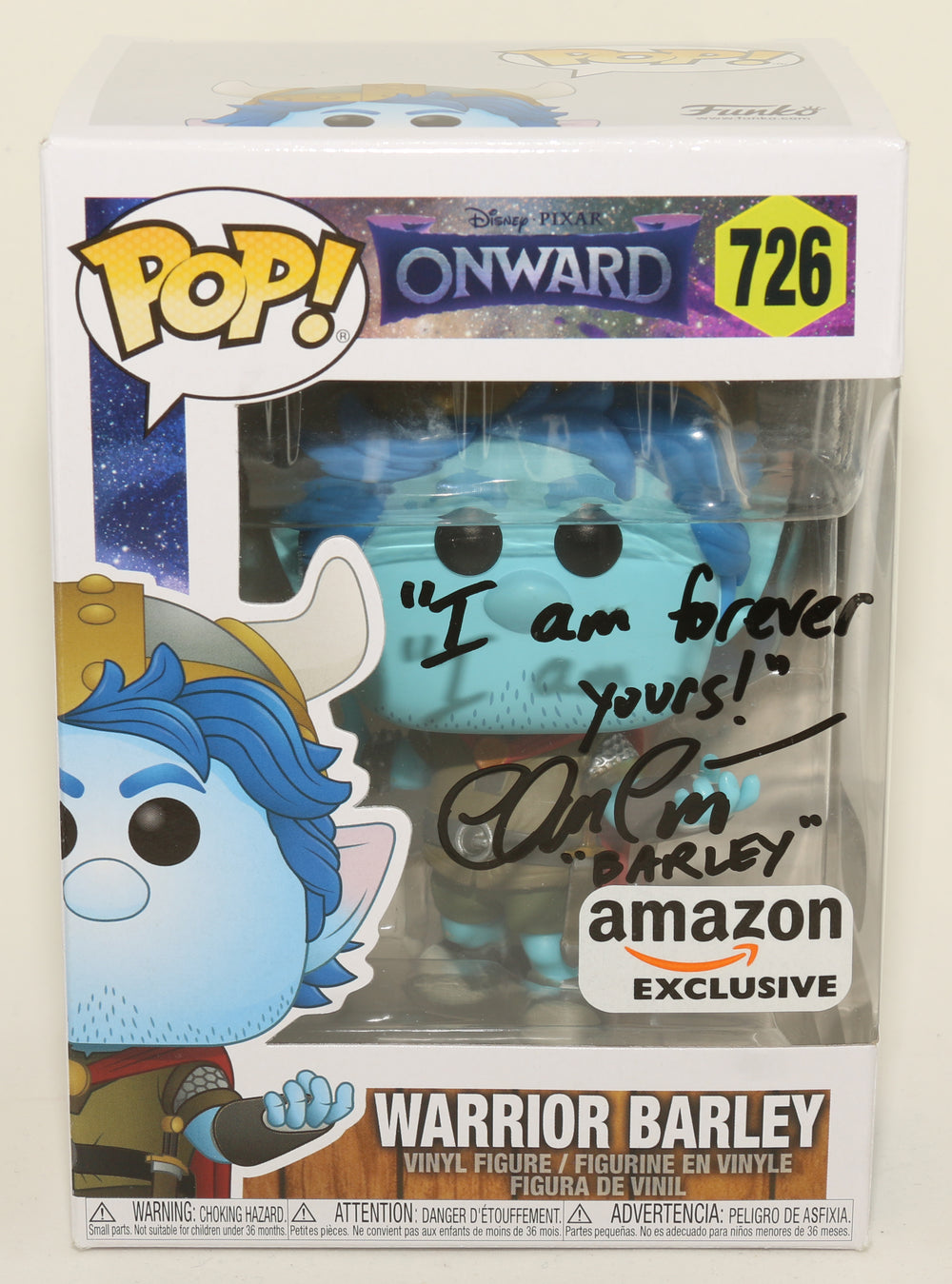 Chris Pratt as Warrior Barley in Pixar's Onward (SWAU) Signed POP! Funko with Quote and Character Name
