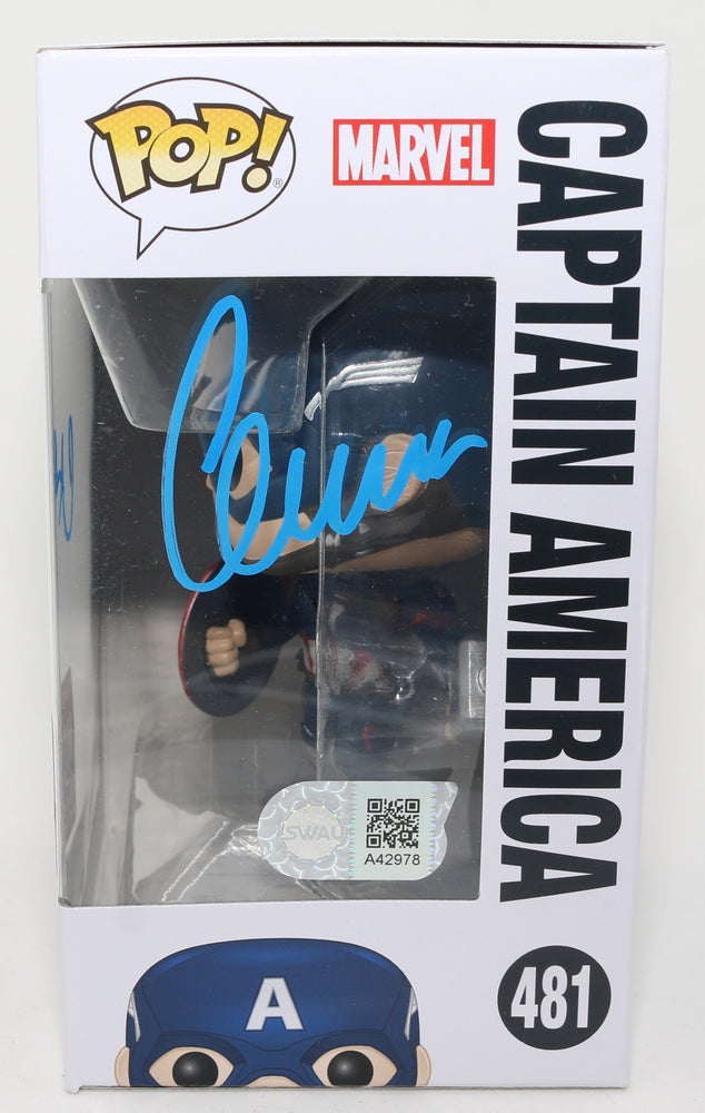 
                  
                    Chris Evans as Captain America in Avengers: Endgame (SWAU) Signed POP! Funko with Character Name
                  
                
