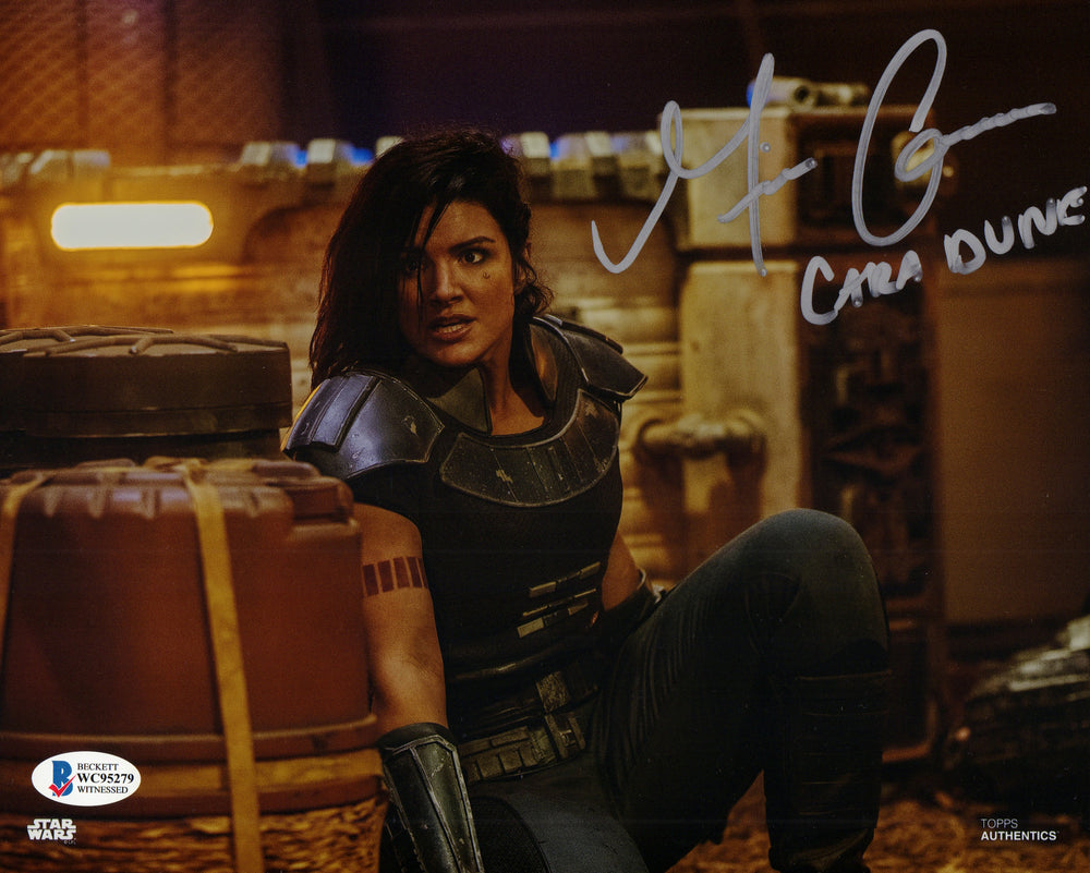 Gina Carano as Cara Dune in Star Wars: The Mandalorian Signed 8x10 (Beckett Witnessed) Photo with Character Name