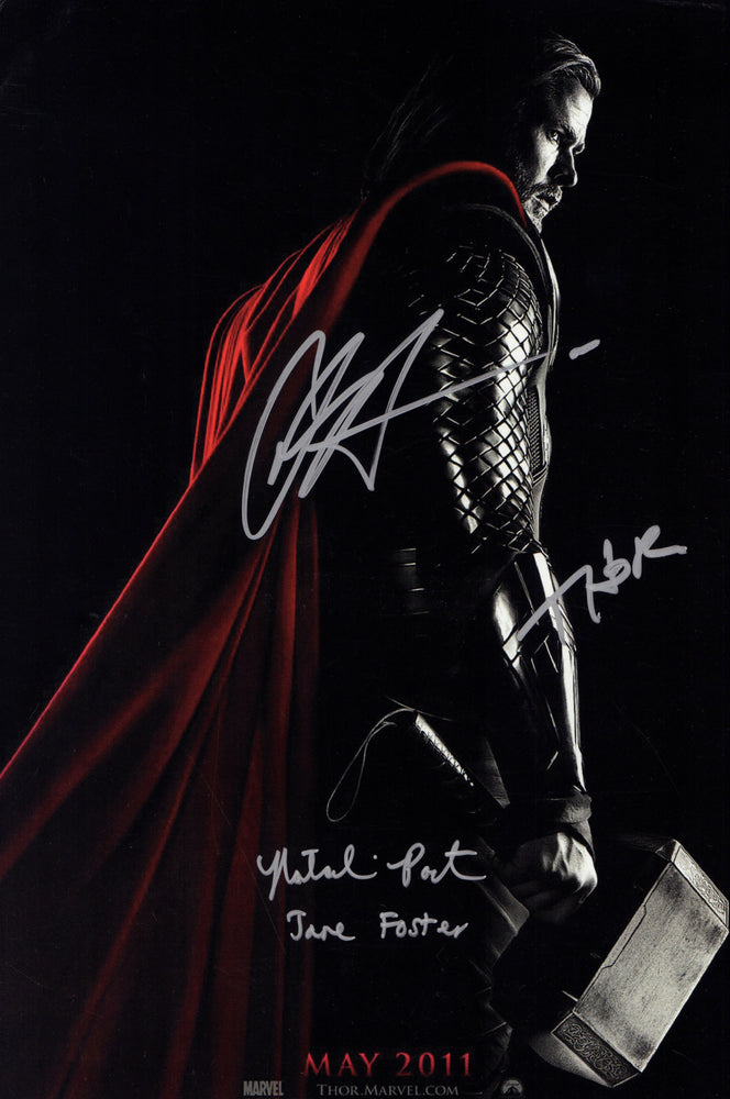 
                  
                    Chris Hemsworth as Thor & Natalie Portman as Jane Foster (SWAU) Signed 11x17 Photo with Character Names
                  
                