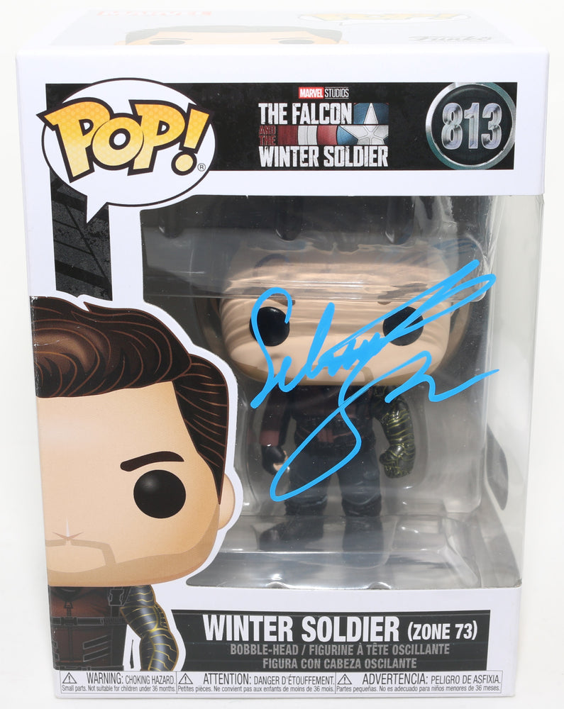 
                  
                    Sebastian Stan as Winter Soldier Zone 73 in The Falcon and the Winter Soldier (SWAU) Signed POP! Funko
                  
                