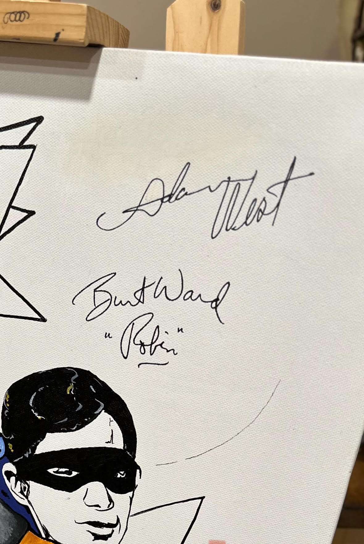 
                  
                    Batman & Robin 1966 16x20 Canvas Original Art by the Artist: Tony Nasa Gramegna Signed by Actors: Adam West & Burt Ward
                  
                