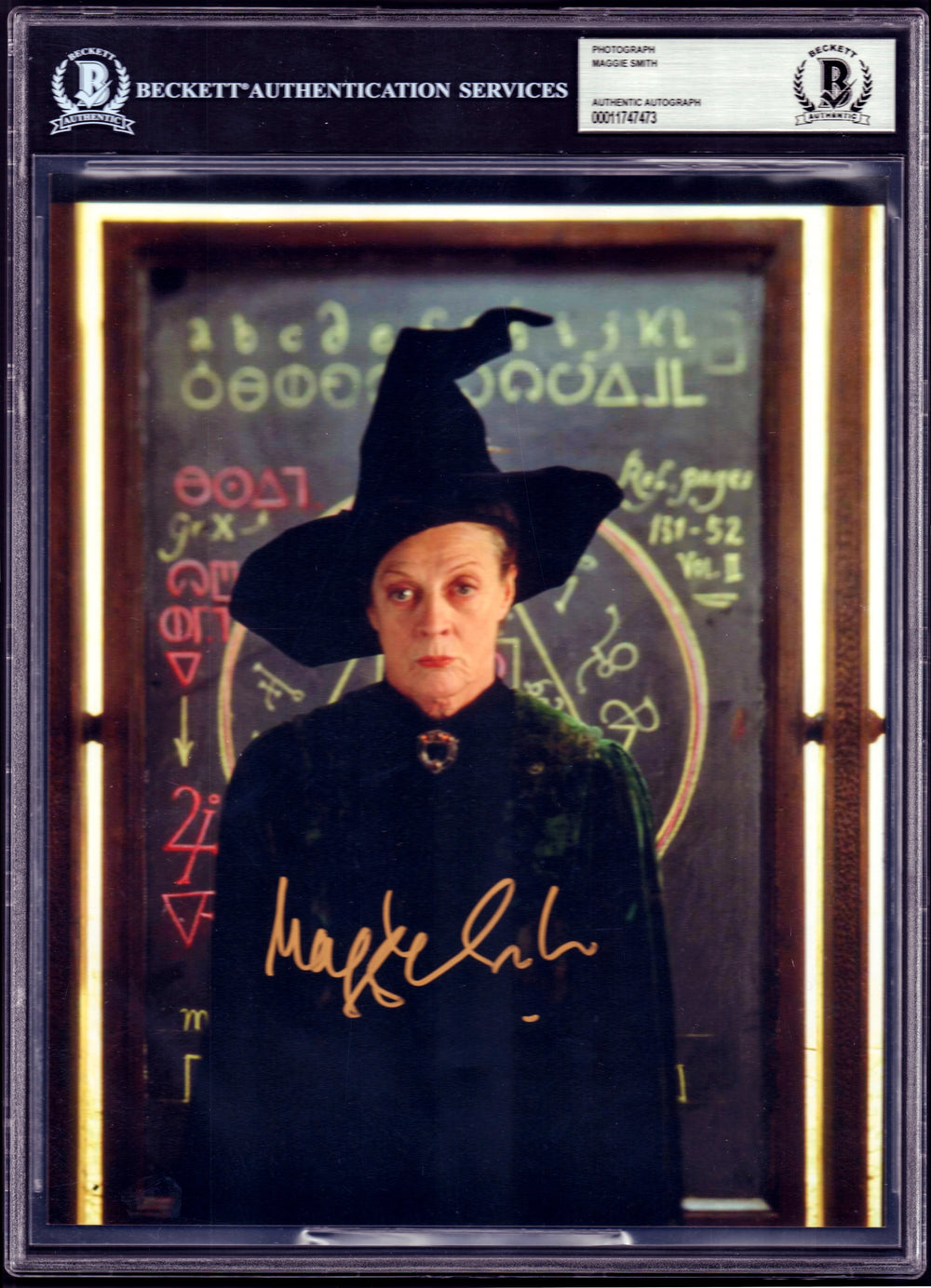Maggie Smith as Professor McGonagall from Harry Potter (Beckett Slabbed) Signed 8x10 Photo