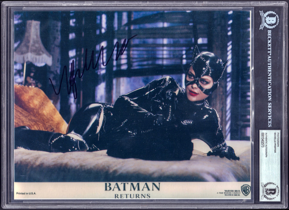 Michelle Pfeiffer as Catwoman in Batman Returns (Beckett Slabbed) Signed 8x10 Photo
