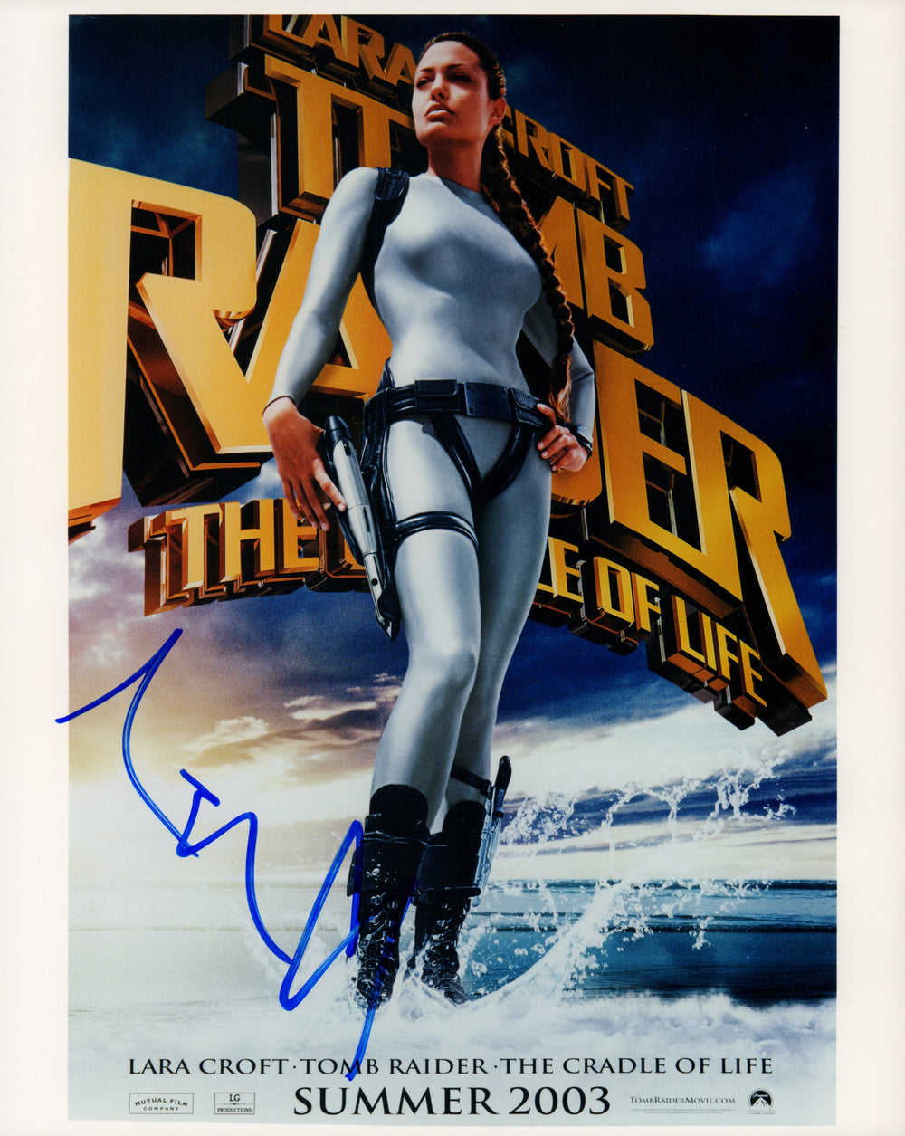 Angelina Jolie as Lara Croft in Tomb Raider: The Cradle of Life Signed 8x10 Photo