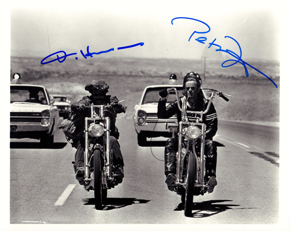 Peter Fonda as Wyatt & Dennis Hopper as Billy in Easy Rider Signed 8x10 Photo