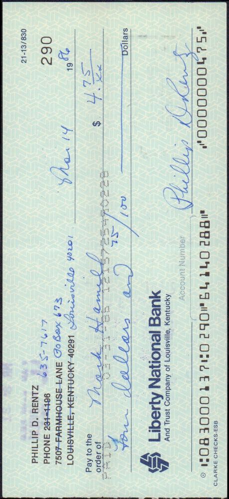 
                  
                    Mark Hamill Luke Skywalker Star Wars: A New Hope Vintage Signed Check
                  
                