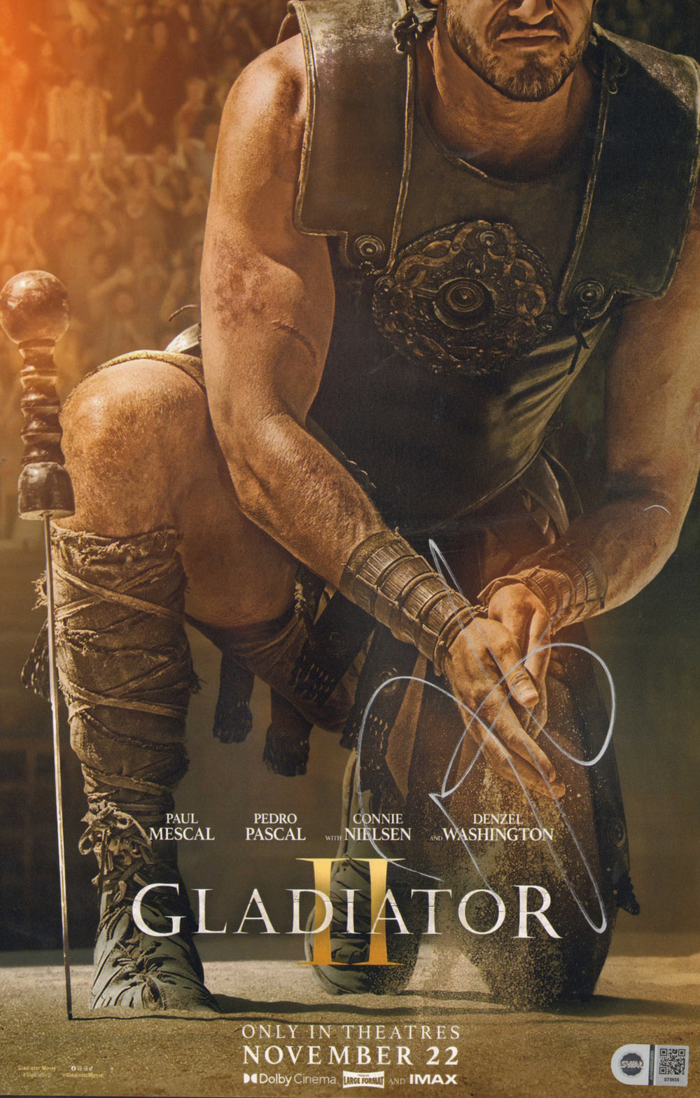 Denzel Washington as Macrinus in Ridley Scott's Gladiator II (SWAU) Signed 11x17 Mini Poster