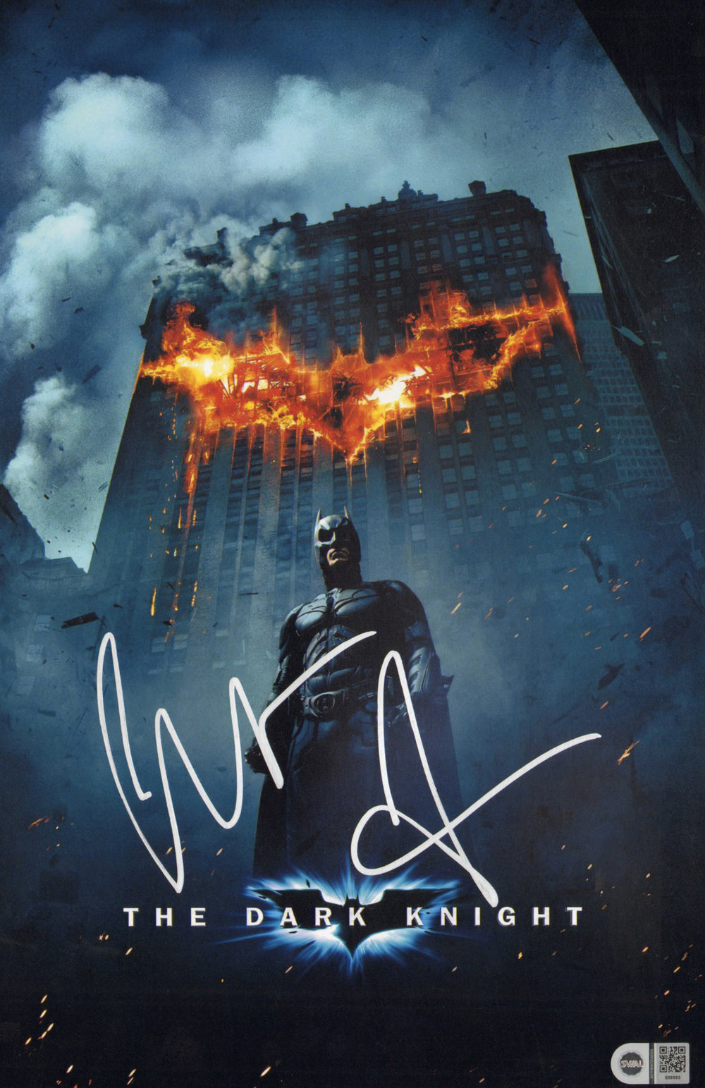 Christian Bale as Batman in The Dark Knight (SWAU) Signed 11x17 Mini Poster