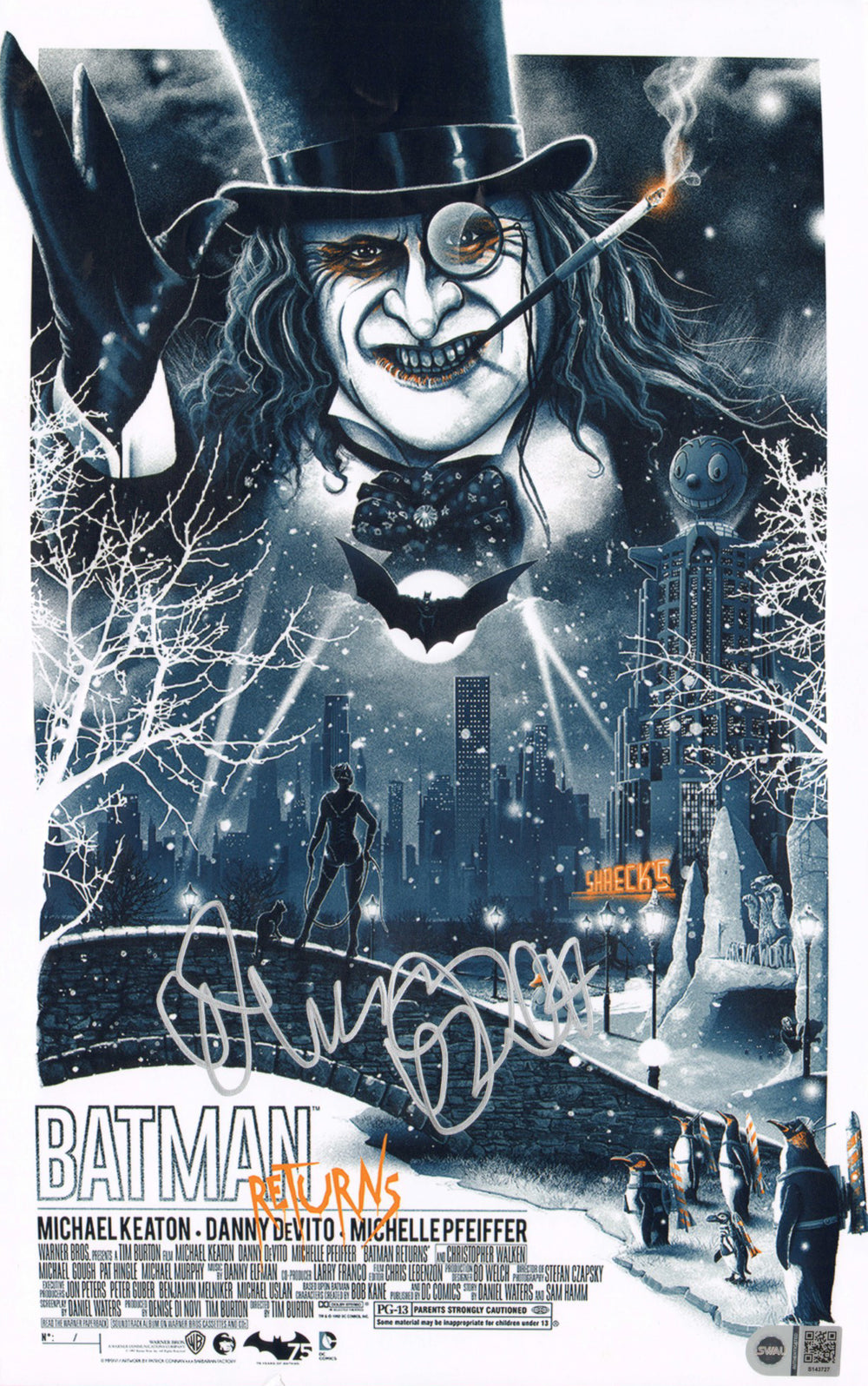 Danny DeVito as The Penguin in Batman Returns (SWAU) Signed 11x17 Mini Poster