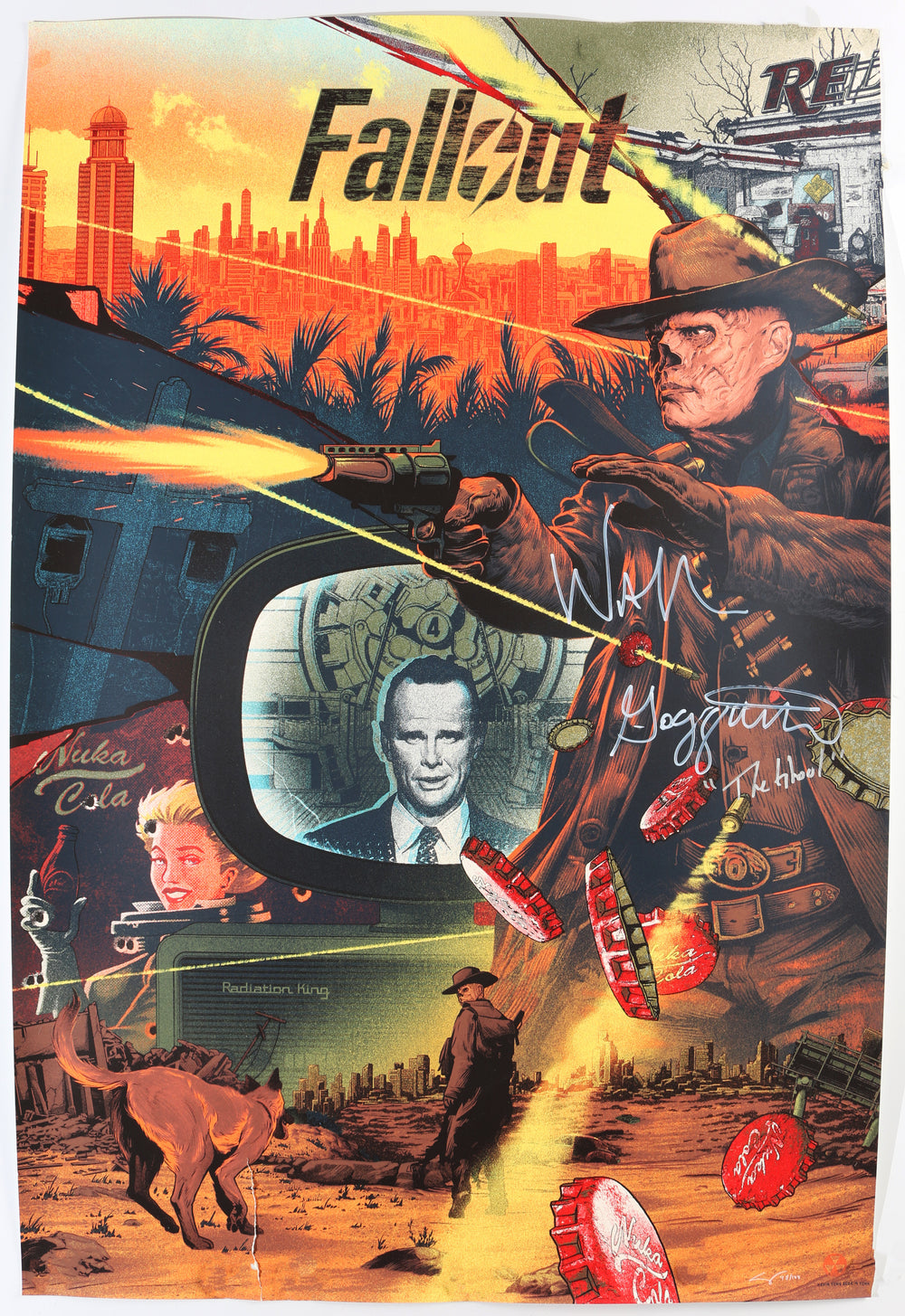 Walton Goggins as The Ghoul in Fallout Signed 24x36 Kevin Tong Art Print #78/100 with Character Name